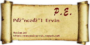 Pánczél Ervin névjegykártya