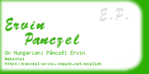 ervin panczel business card