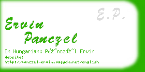 ervin panczel business card